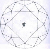 Fig 86 A "nest" of cracks under the table, small crystal under the crown main facet 