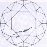 Fig 107 Crack in pavilion facet seen through the crown Fig 107 Crack in pavilion facet seen through the crown
