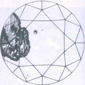 Fig 132 Larger fracture crack under crown facets, dark inclusion under table Fig 132 Larger fracture crack under crown facets, dark inclusion under table Fig 132 Larger fracture crack under crown facets, dark inclusion under table