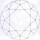 Fig 62 Two tiny cracks In the girdle, a pinpoint inclusion under the table 