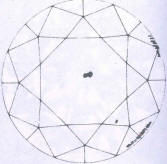 Fig 76 A very small crystal inclusion under the table and table facet, fringe-like cracks Fig 76 A very small crystal inclusion under the table and table facet, fringe-like cracks