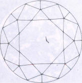 Fig 81 A cleavage crack in a pavilion main facet, seen through the crown Fig 81 A cleavage crack in a pavilion main facet, seen through the crown
