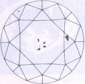 Fig 85 Several small crystal inclusions under the table and table facet Fig 85 Several small crystal inclusions under the table and table facet