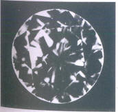 Fig 89 Small crack under the table, dot-like inclusions under crown main facet Fig 89 Small crack under the table, dot-like inclusions under crown main facet